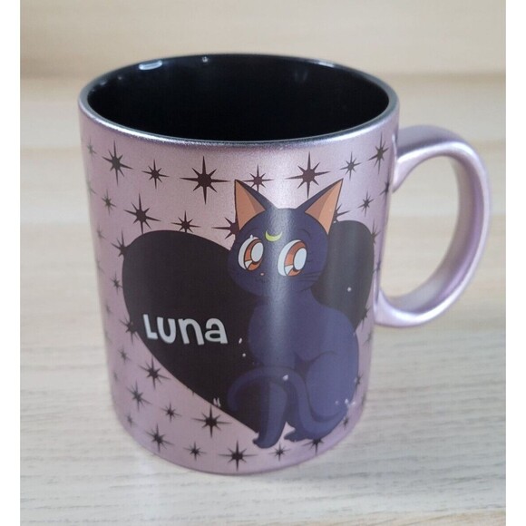 Sailor Moon Luna Artemis Mug 12 oz Ceramic Just Funky Coffee Cup Metallic Pink - Picture 1 of 7
